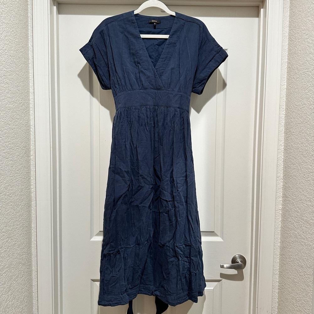 Quince Organic Cotton Gauze Maternity Midi Dress - Picture 4 of 7